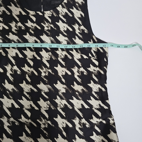 J. Crew Houndstooth 100% Silk Dress Flounce, Ruffled Hem Size 2 - Picture 4 of 11